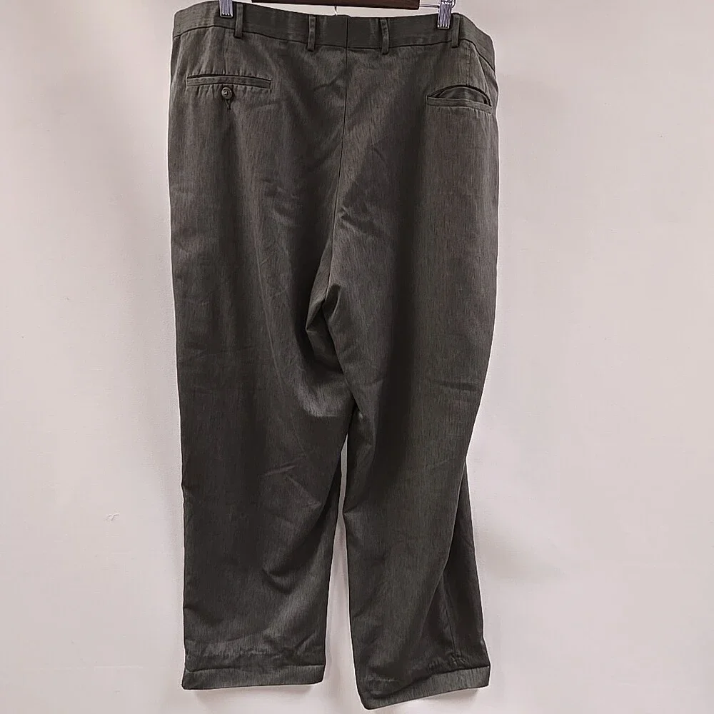 Farah Mens Tan 100% Polyester Pleated Front Dress Pants 44Wx30L